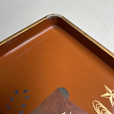 Meiji Period Wooden Lacquerware Trays, Urushi-E, Japan, 1890s, Set