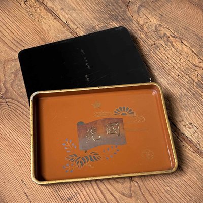 Maki-e Lacquer Soup Tray – Meiji Era Meiji Period Wooden Lacquerware Trays, Urushi-E, Japan, 1890s, Set