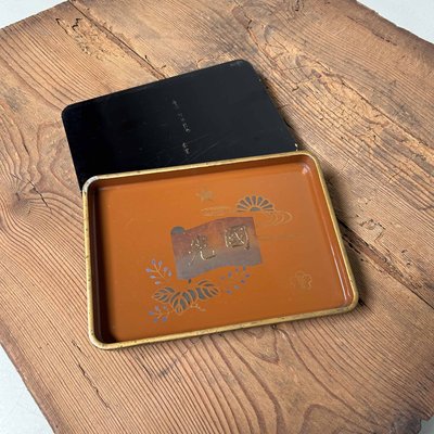 Maki-e Lacquer Soup Tray – Meiji Era Meiji Period Wooden Lacquerware Trays, Urushi-E, Japan, 1890s, Set