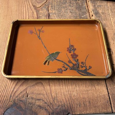 Meiji Period Wooden Lacquerware Trays, Urushi-E, Japan, 1890s, Set