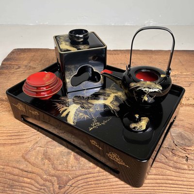 仙秋銘　尺八2本　ケース付　707g 東さ6-1211④ Traditional Toso-Ki Shuhama Maki-E Sake Set, Japan, 1960s