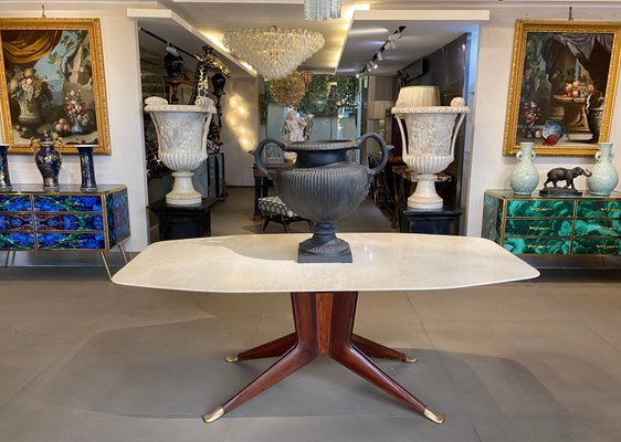 Mid Century Dining Table with White Marble Top attributed to Ico Parisi 1950s for sale at Pamono