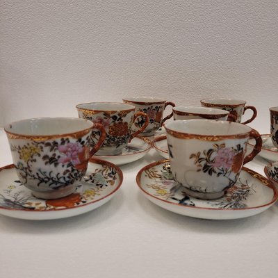 Tea Set in Kutani Porcelain, Japan, 19th Century, Set of 19 for