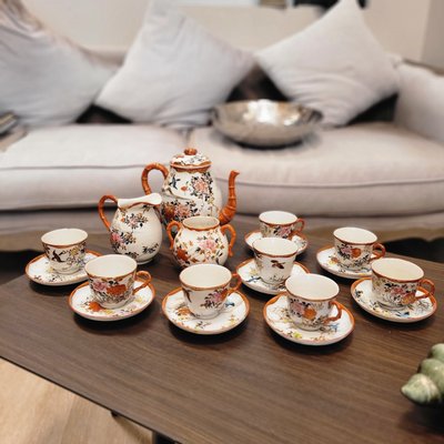 Tea Set in Kutani Porcelain, Japan, 19th Century, Set of 19
