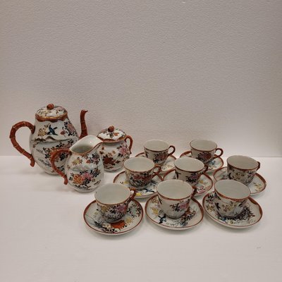 Tea Set in Kutani Porcelain, Japan, 19th Century, Set of 19