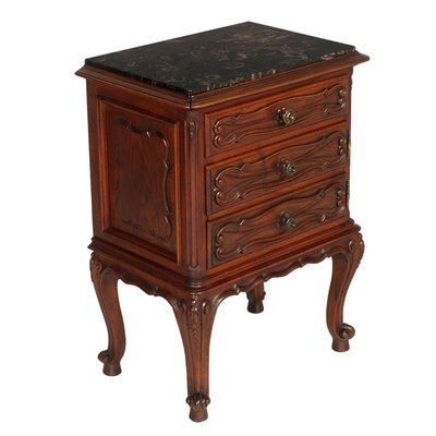 Italian Baroque Carved Walnut Complete Bedroom Set, 1890s, Set of
