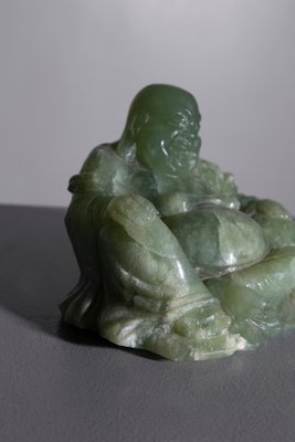 19ème belle Statuette divinité dame chinoise pierre dure jade 15cm