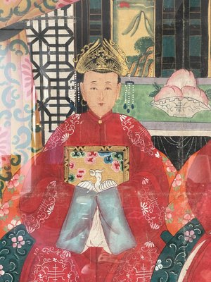 Chinese Couple, 1800s, Painting for sale at Pamono
