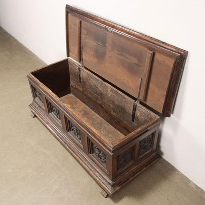 Antique Gothic Chest in Silver & Fir, Italy, 16th Century for sale