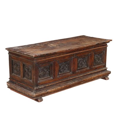 Antique Gothic Chest in Silver & Fir, Italy, 16th Century for sale