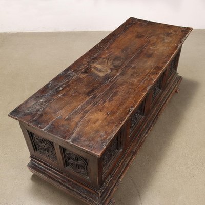 Antique Gothic Chest in Silver & Fir, Italy, 16th Century for sale