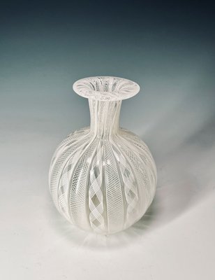 Murano Zanfirico Glass Vase by Zanetti, 1970s for sale at Pamono