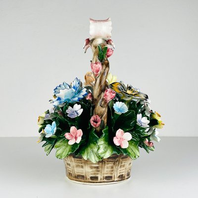 Botanicat様 Inca 破開　牙城　5号セット Vintage Ceramic Basket with Flowers by S. Rioleva Capodimonte