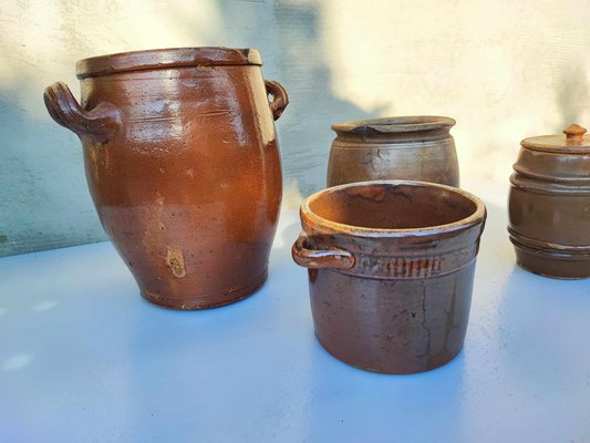 Art Deco Tontöpfe von Bolesławiec, 1920er, 4er Set bei Pamono kaufen