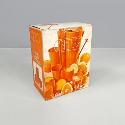 French Modern Orange Plastic Orangeade Set by Jean Pierre Vitrac