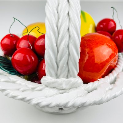 Mid 20th Century Italian Ceramic Fruit Basket, 1970s for sale at