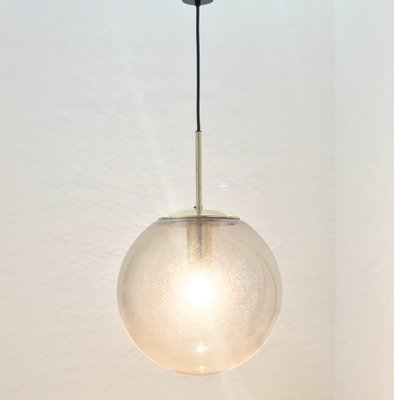 Große Mid-Century Rauchglas Kugel Deckenlampe von Limburg, Deutschland, 1970er