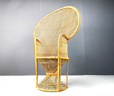 Vintage Wicker Peacock Chair 1970s