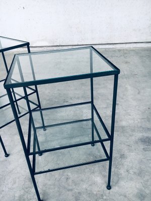 Minimalistische 3-stufige Hohe Beistelltische, Belgien, 1960er, 2er Set bei Pamono kaufen