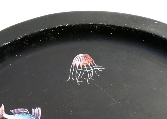 Vassoio Portaoggetti, Vassoio Rotondo In Metallo Nero, Vassoios Decorativo Rotondo, Per Gioielli Di Candele, Profumo, Corona Dell'Avvento, Trucchi, Vasi, Ingresso, Bagno, Scrivania (20 Cm, Opaco