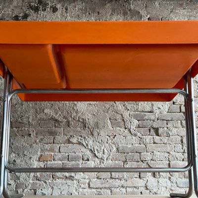 Space Age Orix Orange Writing Desk by Vittorio Parigi and Space Age Orix Orange Writing Desk by Vittorio Parigi and