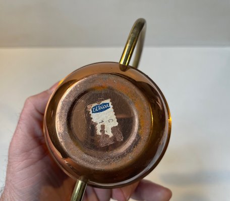 Mid-Century Giekanne aus Messing, Kupfer & Bambus, 1960er