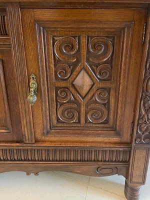 Antique Victorian Carved Oak Sideboard, 1880 for sale at Pamono