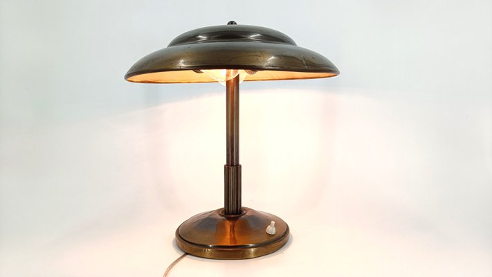 Art Deco Copper Desk Lamp, 1930s for sale at Pamono