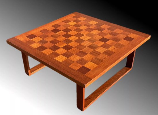 Mid-Century Danish Chessboard Coffee Table by Poul Cadovius for