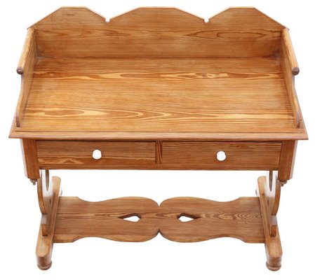 Antique Victorian Gothic Pitch Pine Desk for sale at Pamono