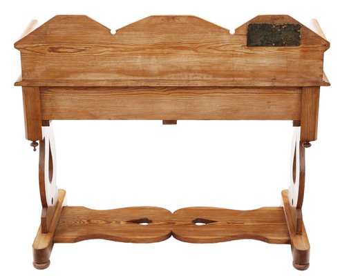 Antique Victorian Gothic Pitch Pine Desk for sale at Pamono