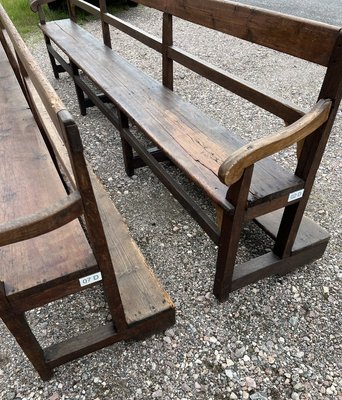 Church Benches with Arms and Backs in Wood Late 18th Century Set of 2 for sale at Pamono