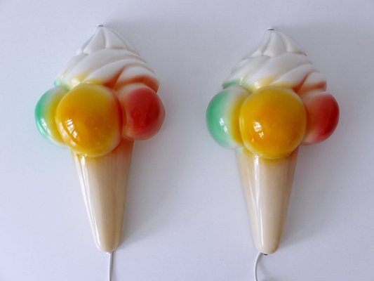 Vintage Ice Cream Cone Sconce / Wall Lamp, Germany, 1980s for sale