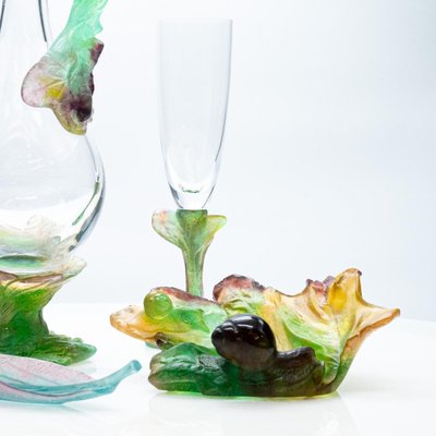 French Exquisite Glass Paste Set from Daum, 1980, Set of 4 for