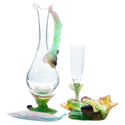 最適な価格 Set Paste Glass Exquisite French from 4 of Set 1980, Daum, 彫刻・オブジェ