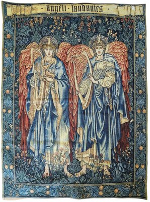 Large Medieval Style Angels Aubusson Tapestry Wall Hanging for sale at Pamono