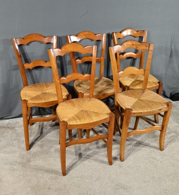 Sedie Luigi Filippo in ciliegio, fine XIX secolo, set di in