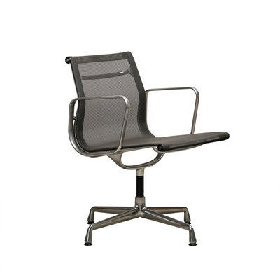 EA108 Aluminum Dining Chair in Charcoal Netweave Mesh by Charles