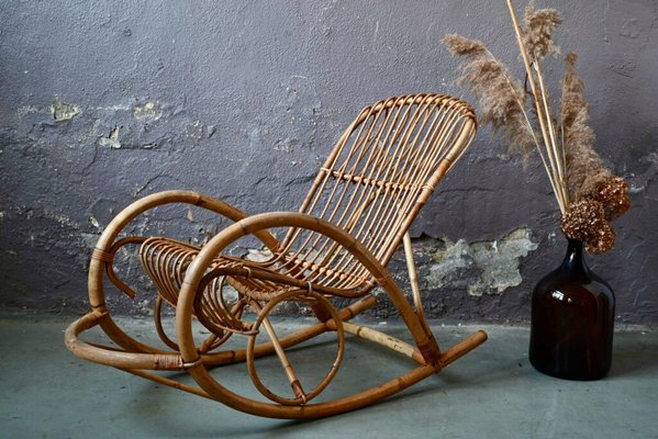 Vintage Rattan Rocking Chair