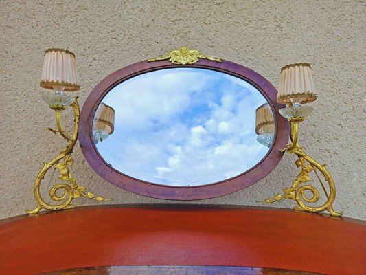 Dressing Table with 2 Arms of Lights Marquetry and Gilt Bronze, 1890s for  sale at Pamono