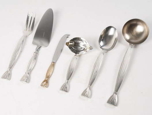 Moisson Cutlery Set in Silver-Plated Metal from Hermes, 1950s, Set