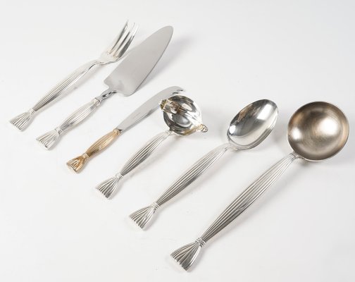 HERMES【モワソン】エルメス　銀製品 カトラリーセット Moisson Cutlery Set in Silver-Plated Metal from Hermes, 1950s, Set
