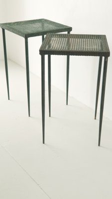 Perforated Sheet Metal Side Tables by Mathieu Matégot, 1950s