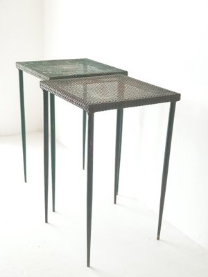 Perforated Sheet Metal Side Tables by Mathieu Matégot, 1950s