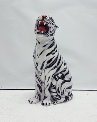 Weiße Tiger Figur aus Keramik von Ceramiche Boxer bei Pamono kaufen
