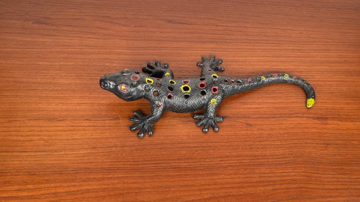 Mid-Century Brutalist Metal Gecco Figurine, 1960s for sale