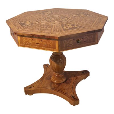Inlaid Octagonal Dining Table 1980s for sale at Pamono