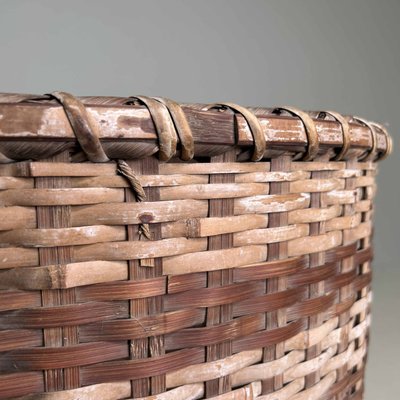 ボクらの太陽 棺桶 カンオケース Large Japanese Okimono Kago Bamboo Basket, Japan, 1920s for