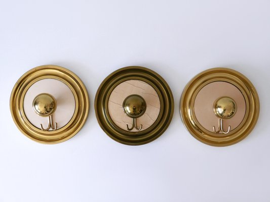Large Mid Century Modern Brass Coat Hooks 1960s Set of 3 for sale at Pamono
