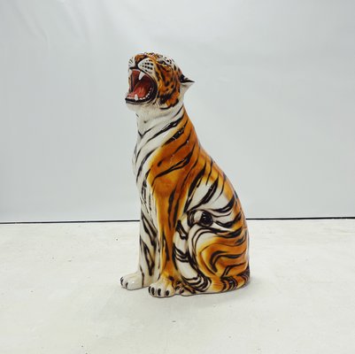Tiger Statue in Ceramic by Ceramiche Boxer for sale at Pamono